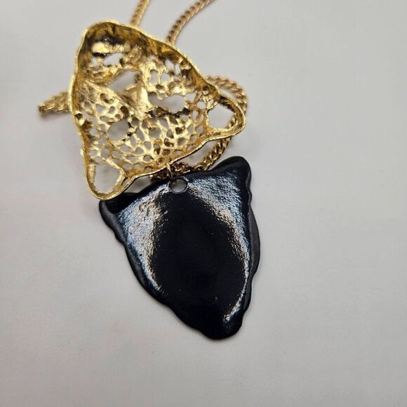 Natasha Couture Large Panther Leopard Gold Tone Necklace Rhinestone Cheetah - Picture 5 of 8